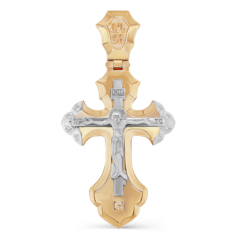 Крест, золото, бриллиант, 3-0425-1000